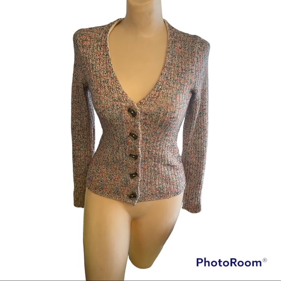 Madewell Marlbed Shrunken Ribbed Cardigan Sweater XS V-Neck - Picture 4 of 9